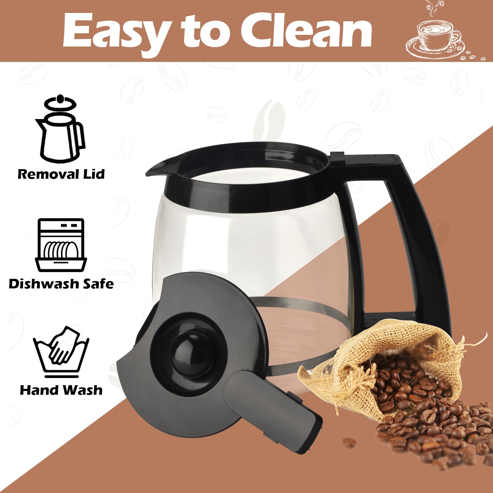 Amazon.co.jp: 12カップ 交換用ガラスカラフェ 蓋付き Cuisinart